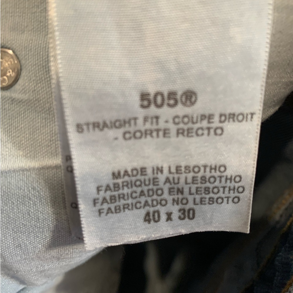 Levi's 505 Straight Fit Men's Heavy Denim Med Wash Jeans 40x30 - Picture 9 of 9